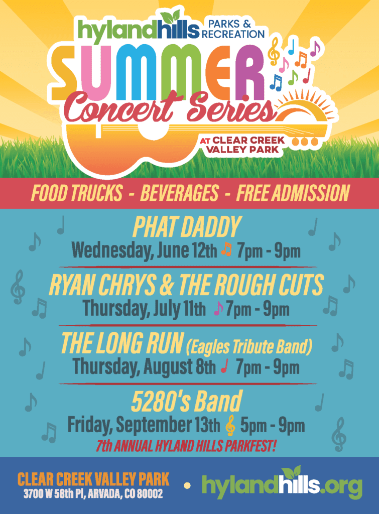 A poster advertising the lineup of the Summer Concert Series.